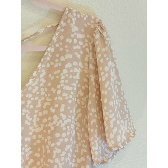 NINE BRITTON Top Blouse Taupe Batwing V-Neck Loose Fall Cottage Flirty | MEDIUM - Picture 4 of 5